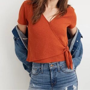 Madewell Texture & Thread Wrap-Tie Top